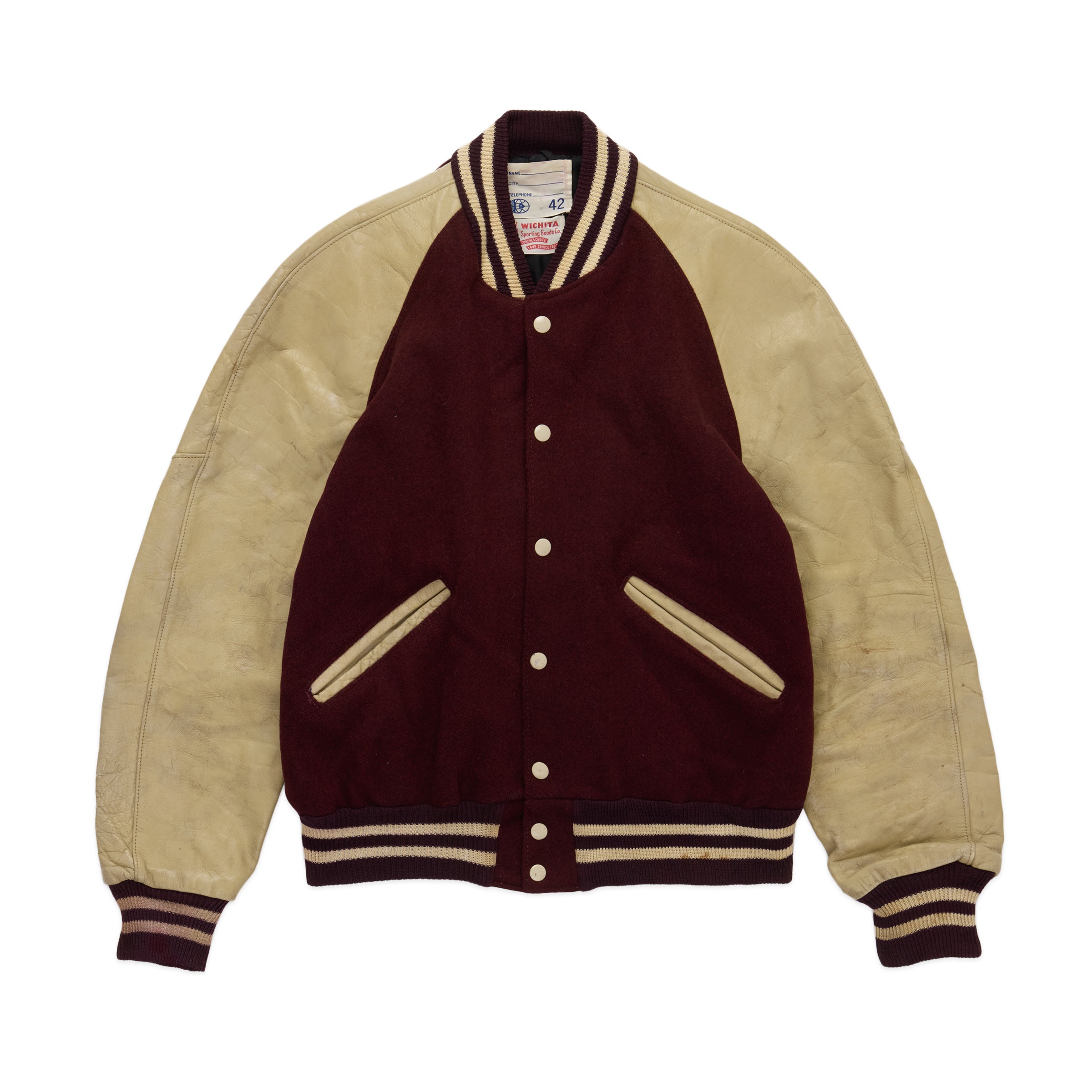 Maroon/Cream Wool Varsity Jacket