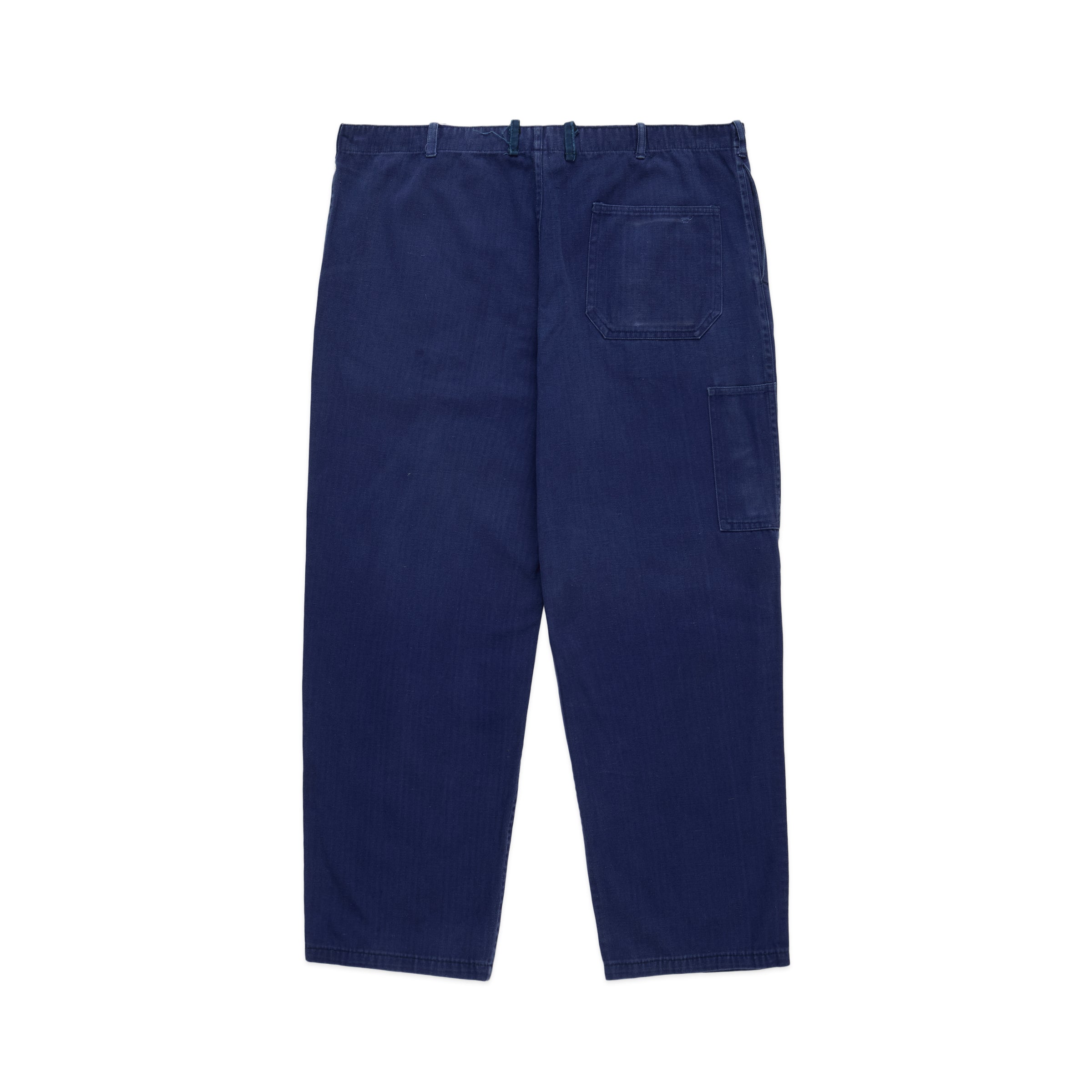 Indigo Herringbone French Work Pant