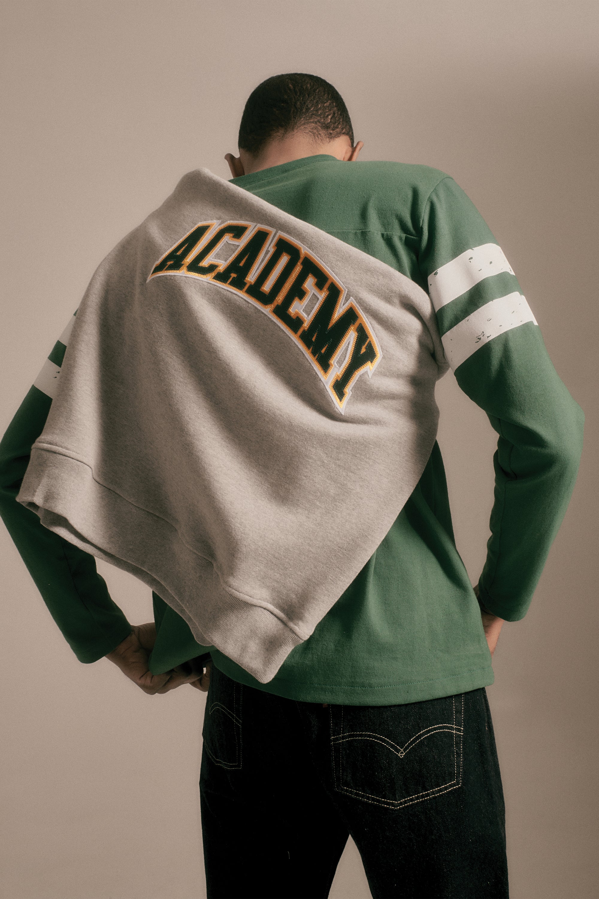 The Bookstore Crewneck, Green/Yellow
