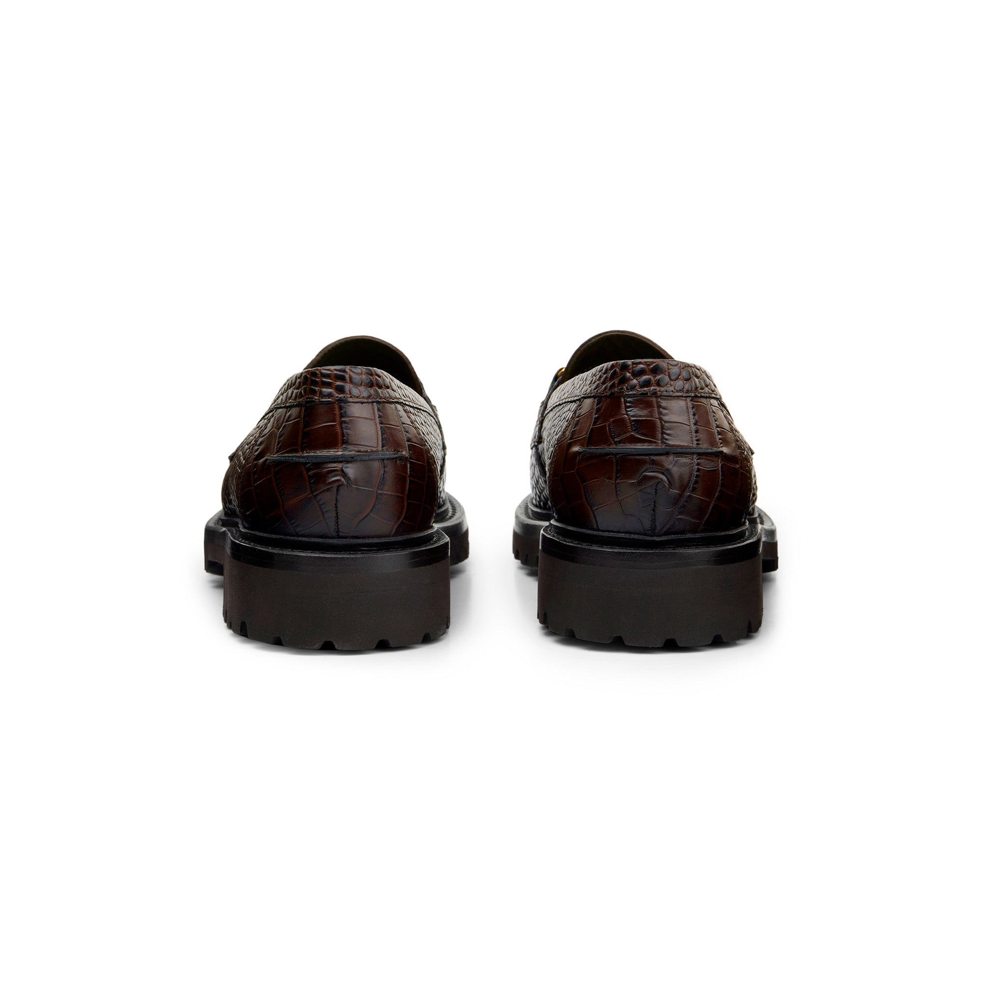 The Mason Horse Bit Loafer, Walnut Croc, Lug Sole
