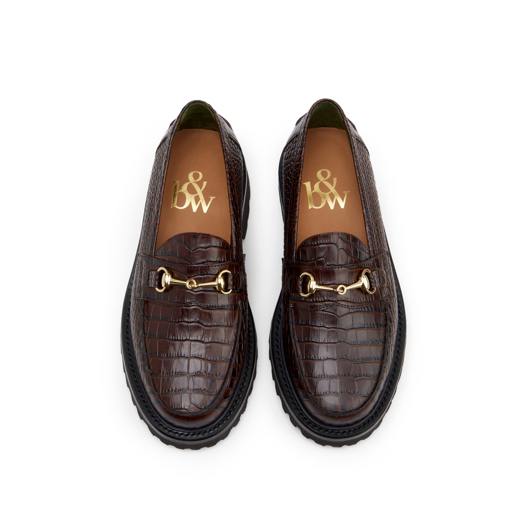The Mason Horse Bit Loafer, Walnut Croc, Lug Sole