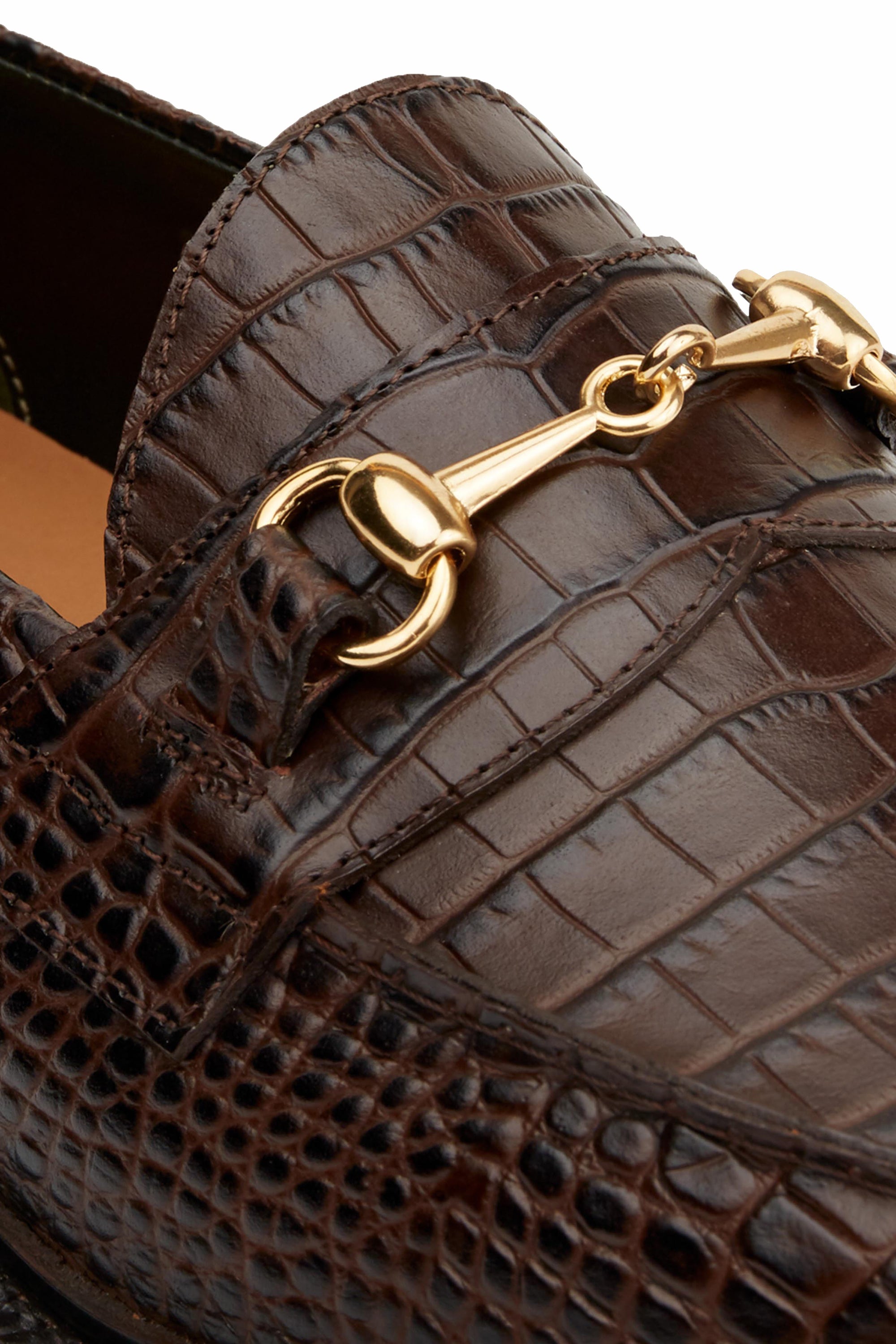 The Mason Horse Bit Loafer, Walnut Croc, Lug Sole