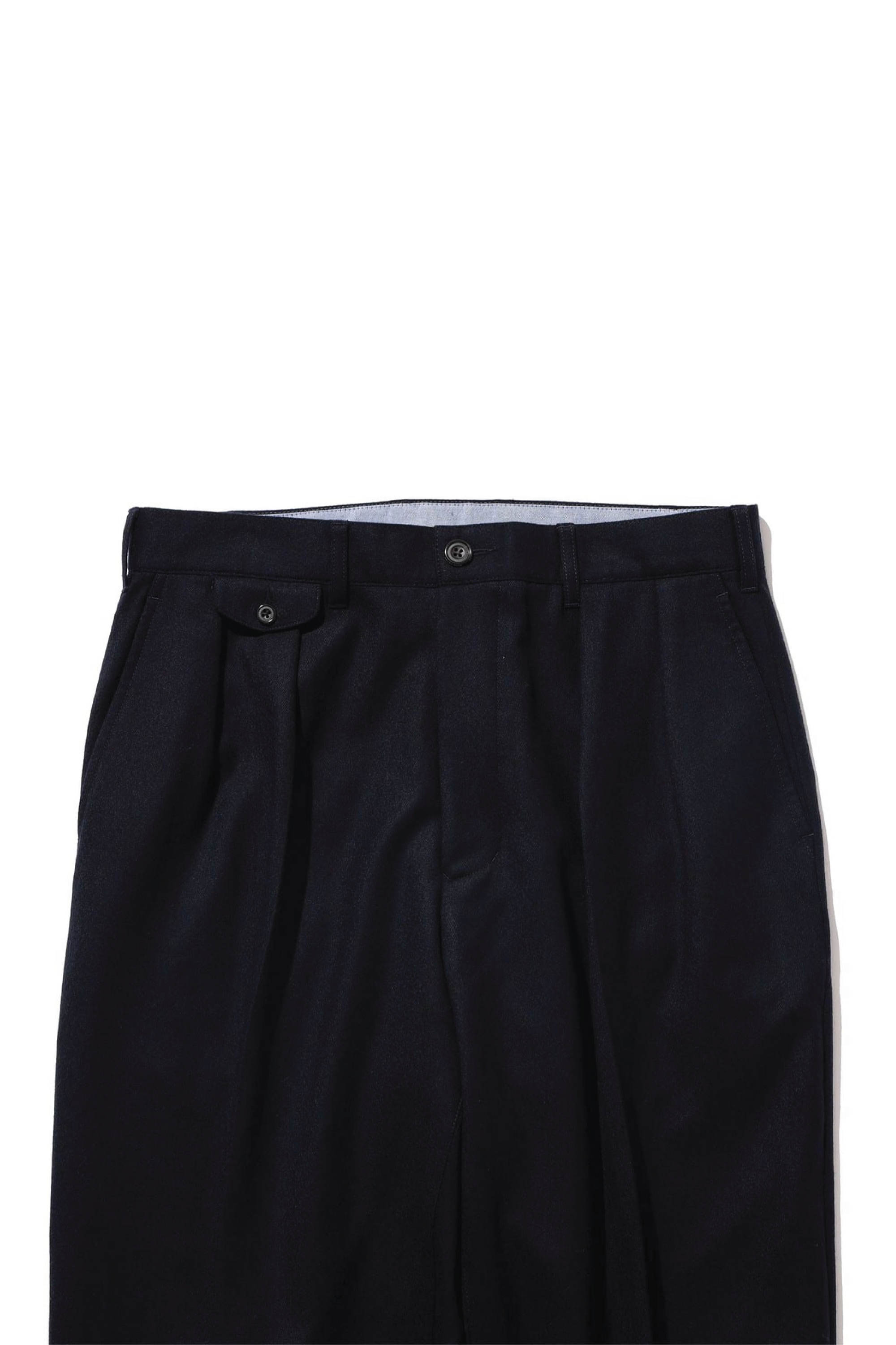 Beams Plus 2-Pleat Tapered Flannel, Navy