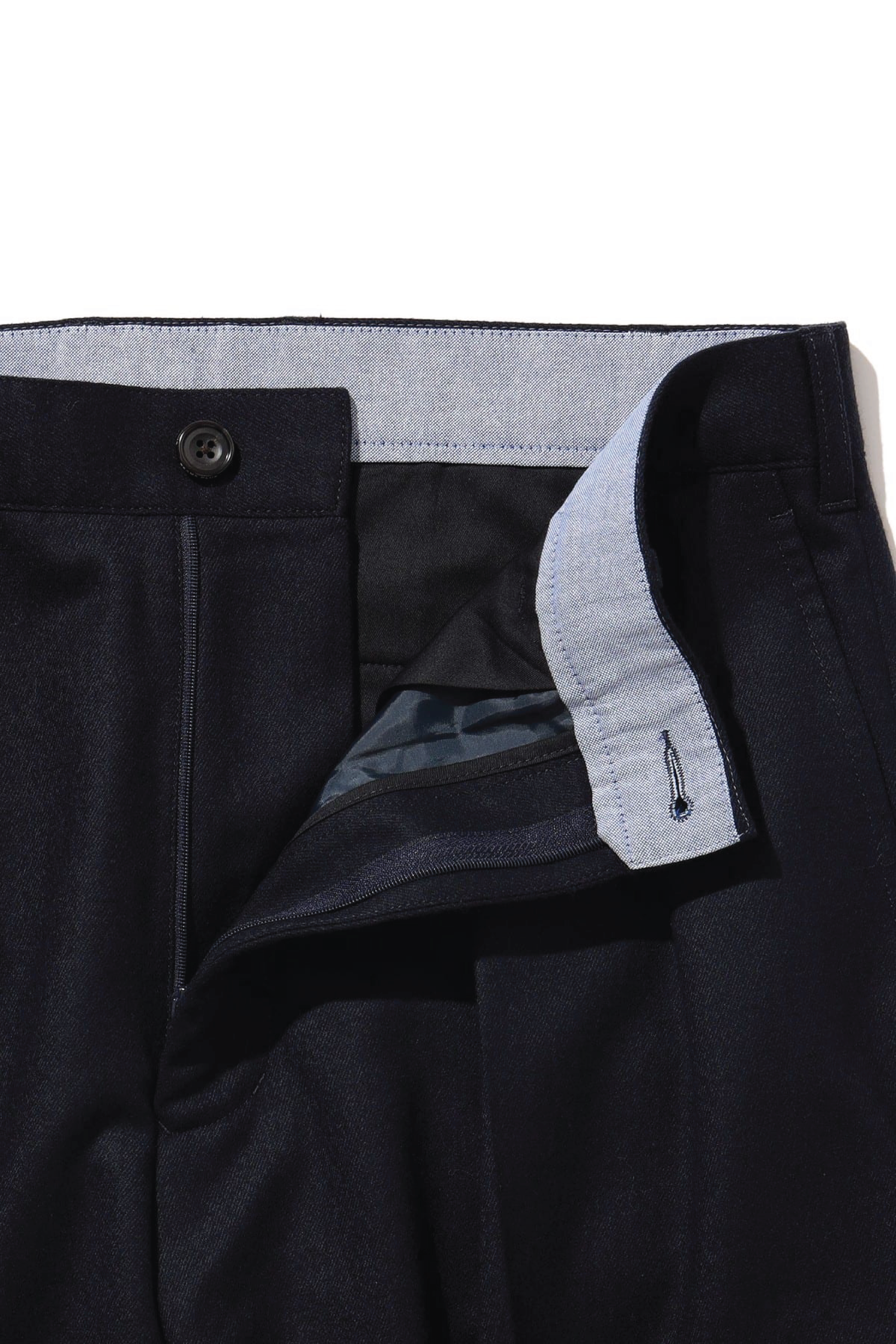 Beams Plus 2-Pleat Tapered Flannel, Navy – Blackstock & Weber