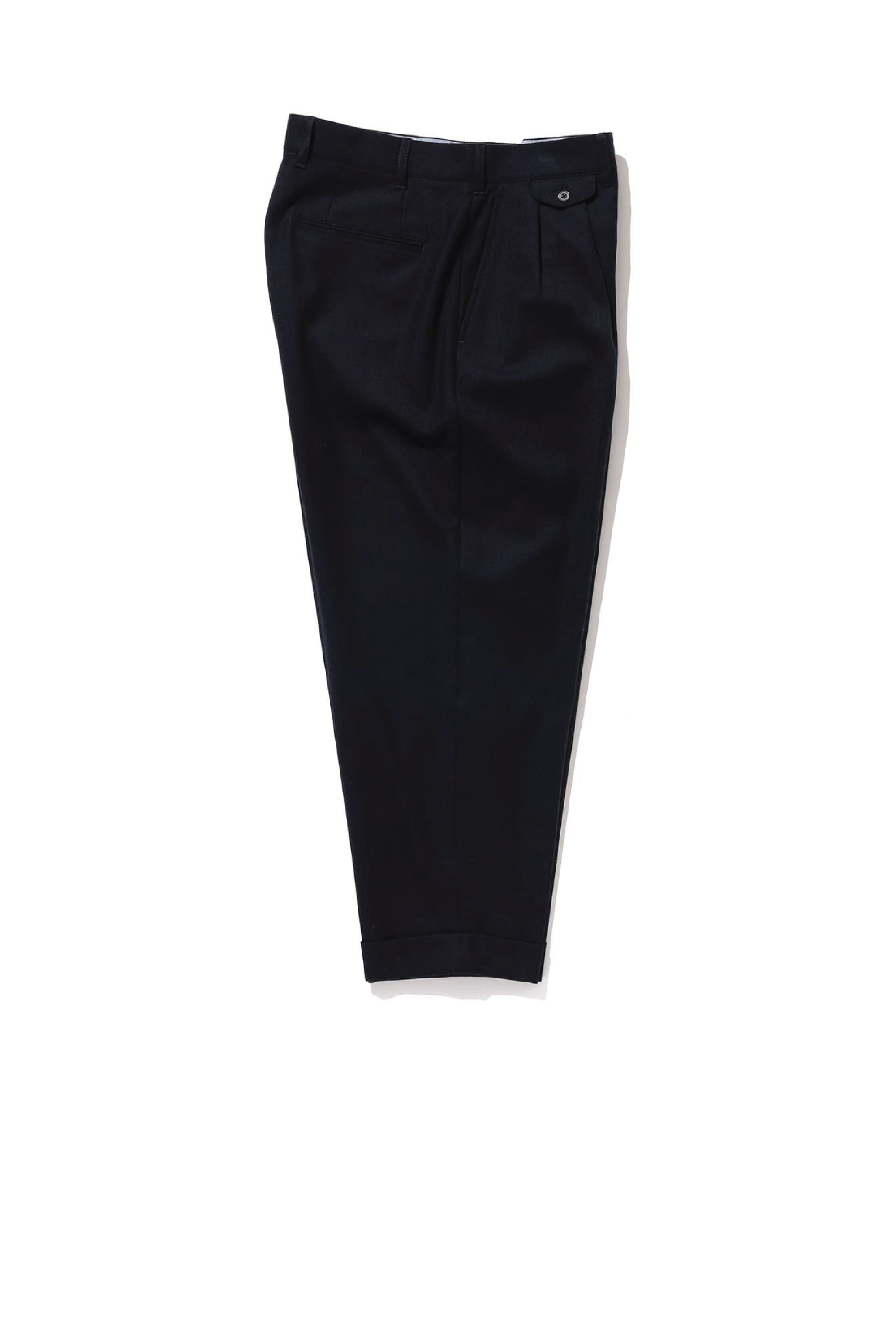 Beams Plus 2-Pleat Tapered Flannel, Navy