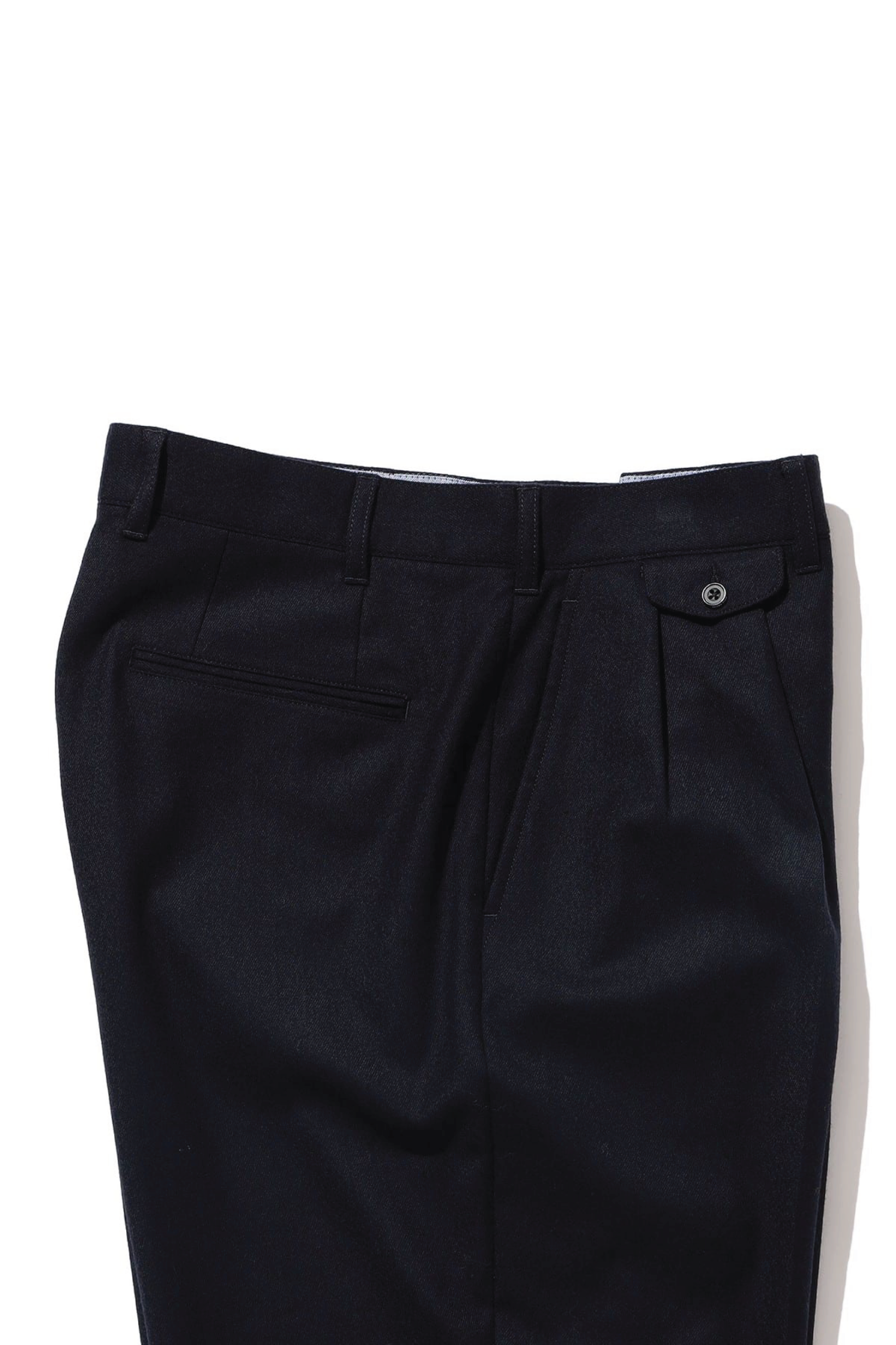 Beams Plus 2-Pleat Tapered Flannel, Navy – Blackstock & Weber