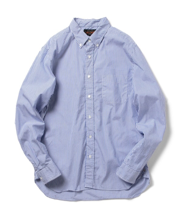Beams Plus Button Down London Stripe, Blue