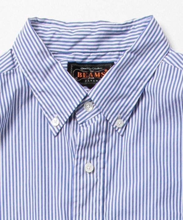 Beams Plus Button Down London Stripe, Blue