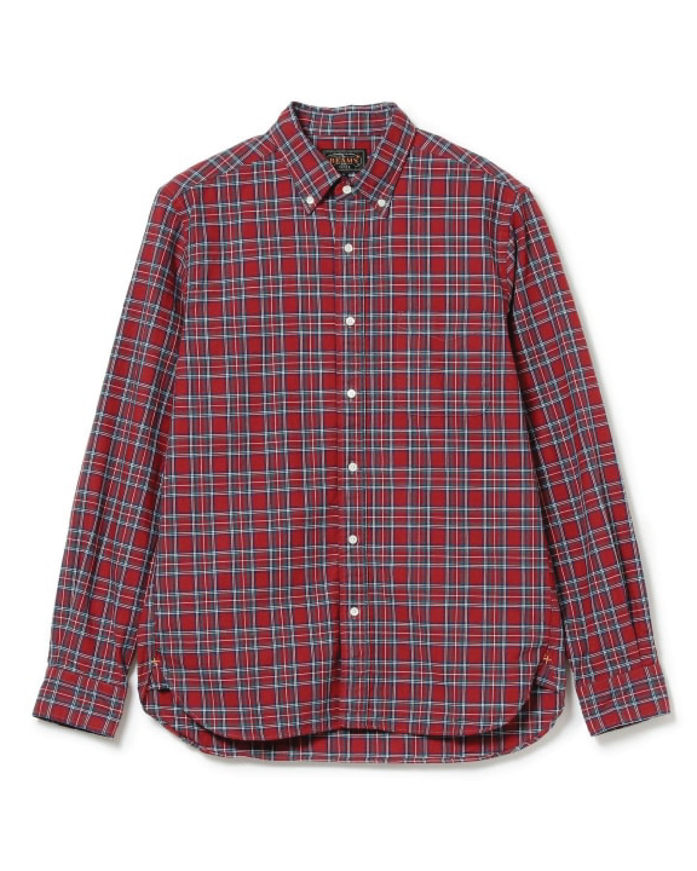 Beams Plus Button Down Oxford Indigo Yarn, Red