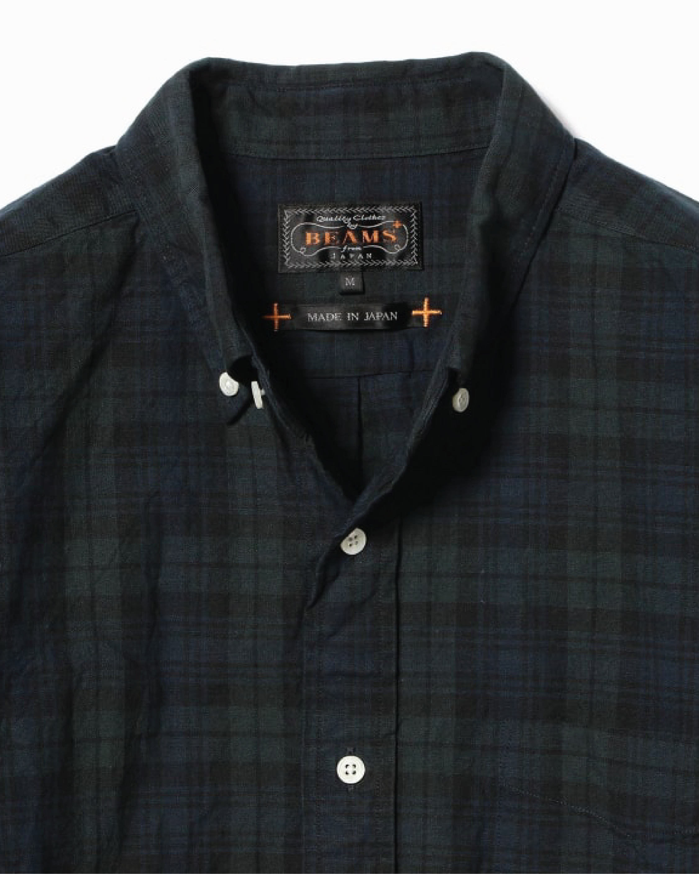 Beams Plus Button Down Oxford Indigo Yarn, Black