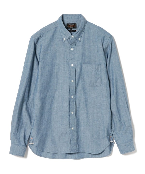 Beams Plus Button Down Chambray, Sax