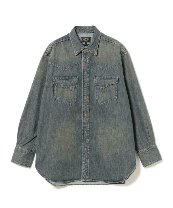 Beams Plus Denim Western Shirt, Used Wash