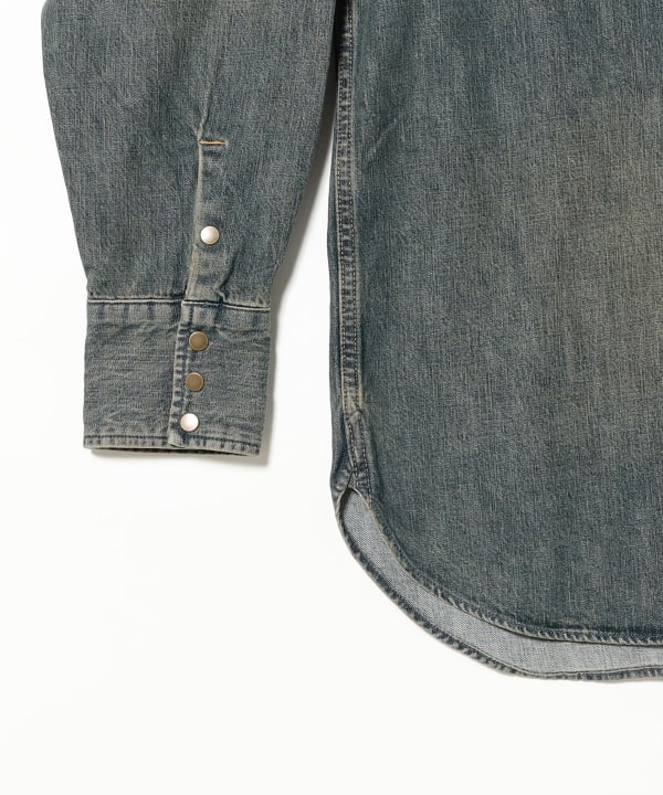 Beams Plus Denim Western Shirt, Used Wash