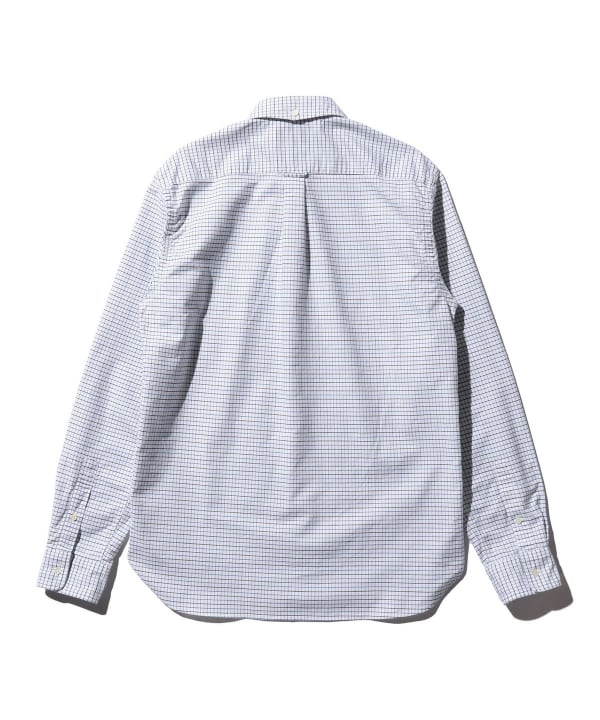 Beams Plus Button Down Oxford Tattersall, Blue