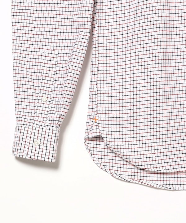 Beams Plus Button Down Oxford Tattersall, Red