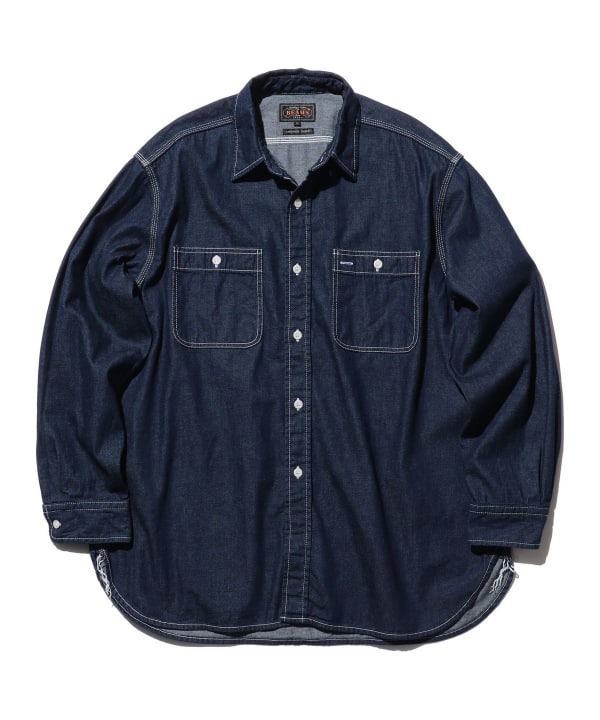 Beams Plus Work 8oz Denim Shirt, One Wash