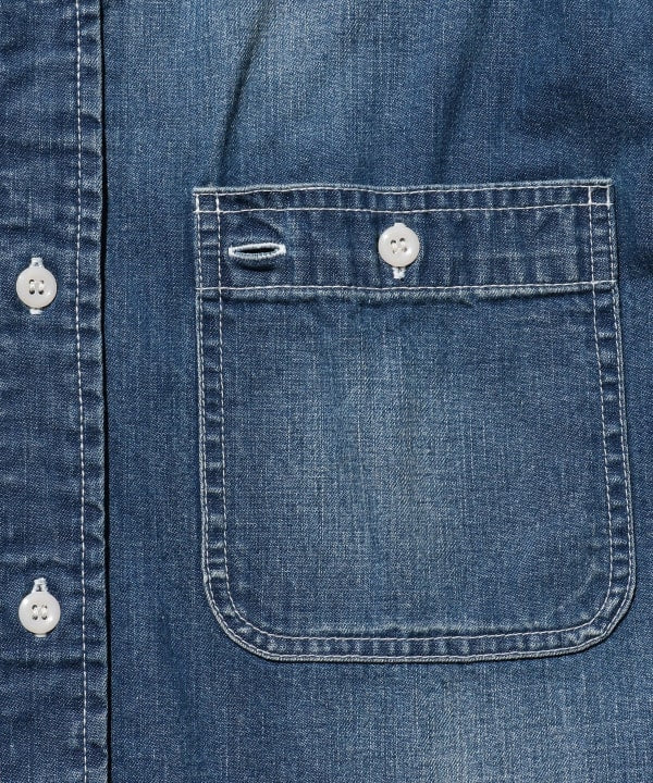 Beams Plus Work 8oz Denim Shirt, Used Wash