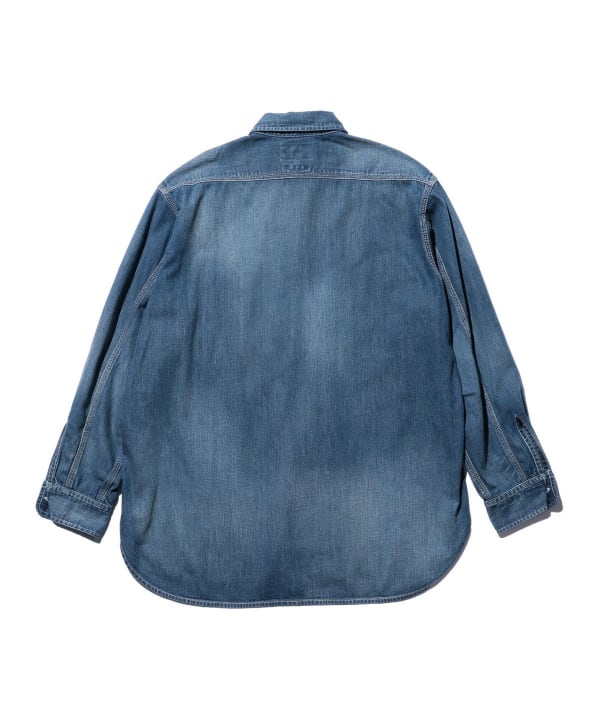 Beams Plus Work 8oz Denim Shirt, Used Wash