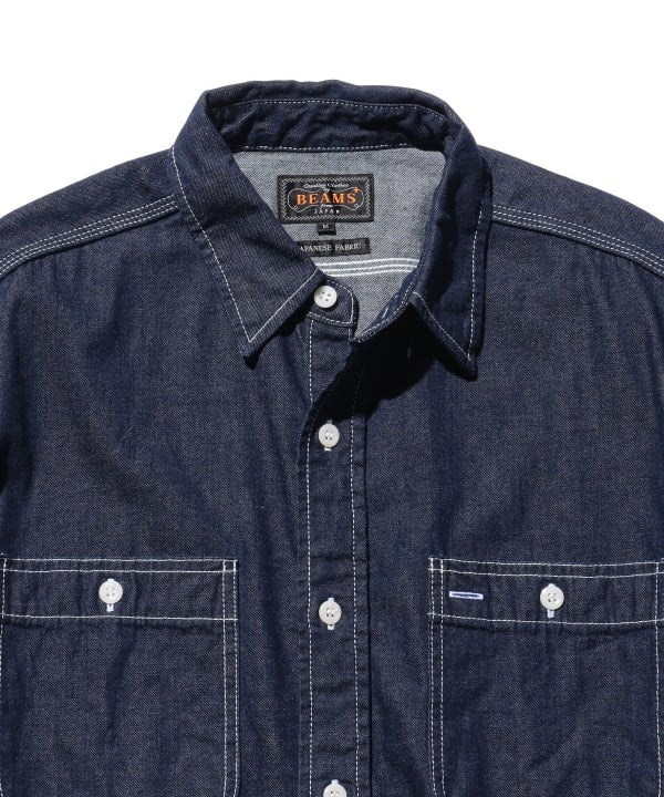 Beams Plus Work 8oz Denim Shirt, One Wash
