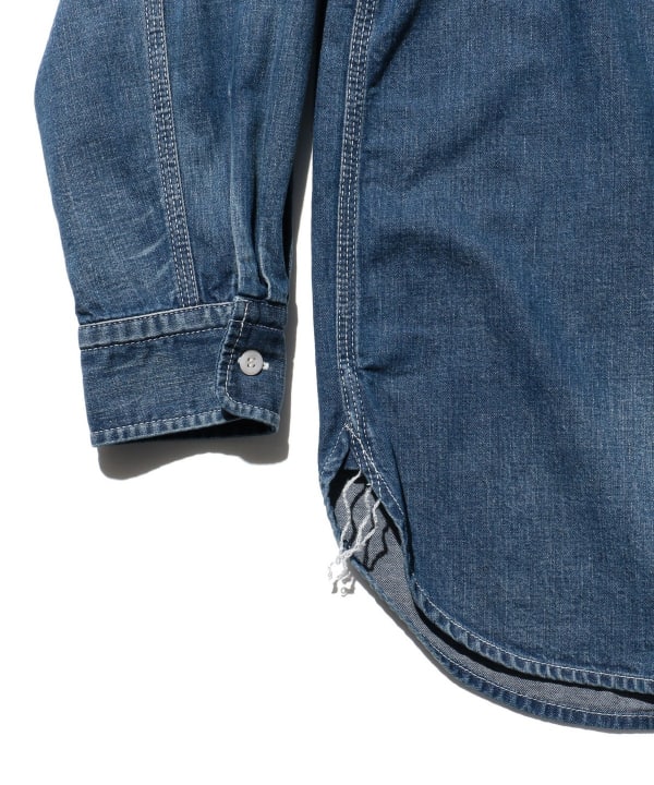 Beams Plus Work 8oz Denim Shirt, Used Wash