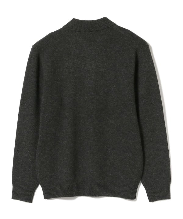 Beams Plus Knit Polo 9G, Charcoal Grey