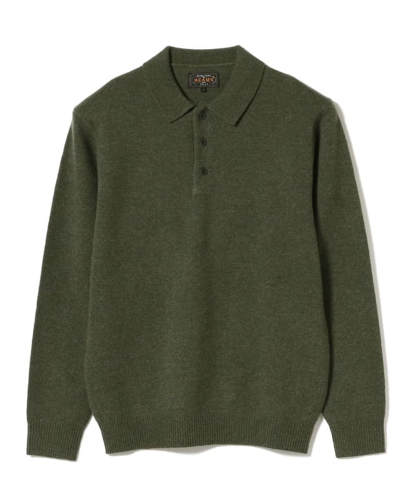 Beams Plus Knit Polo 9G, Green