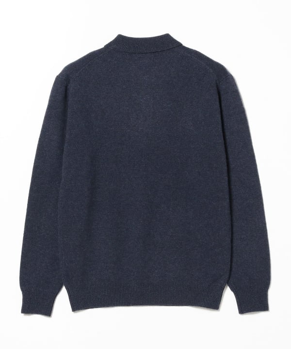 Beams Plus Knit Polo 9G, Navy