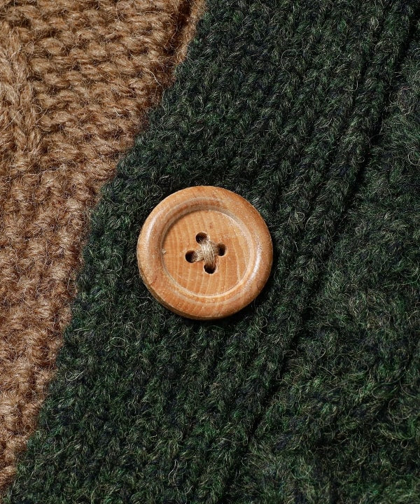 Beams Plus Aran Patchwork Cardigan, Multi