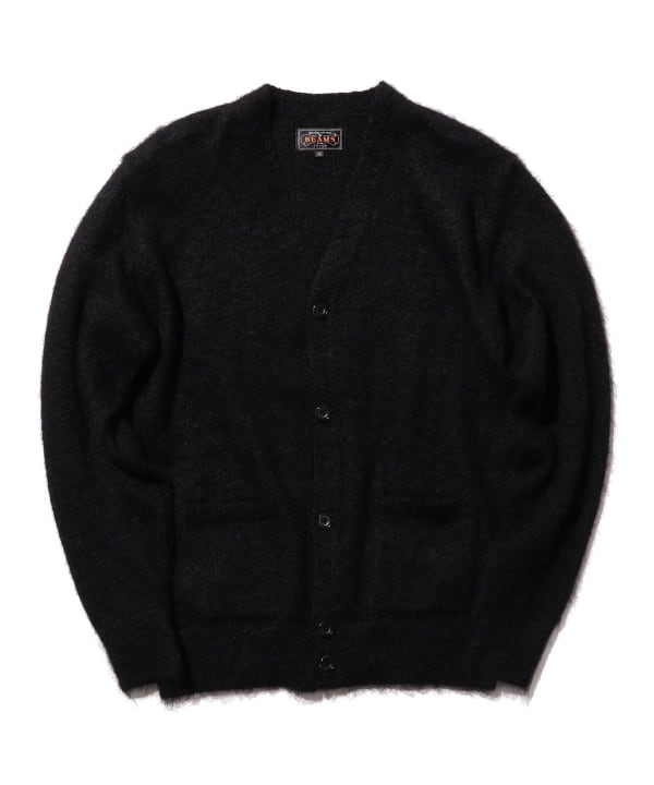 Beams Plus Stretch Mohair Cardigan, Black