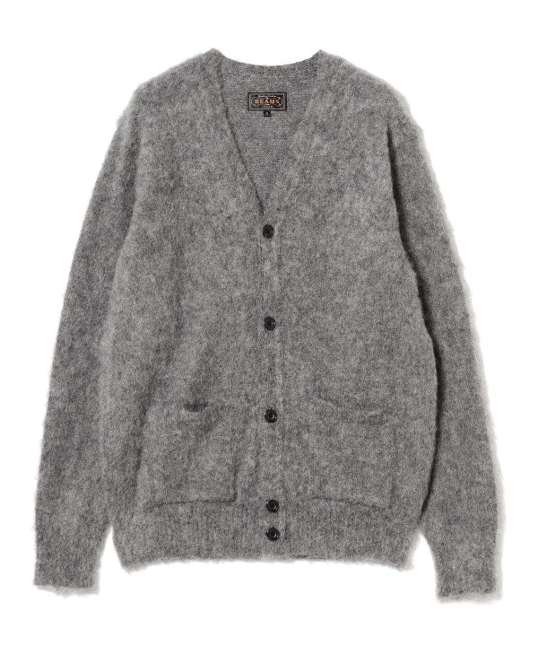 Beams Plus Stretch Mohair Cardigan, Grey