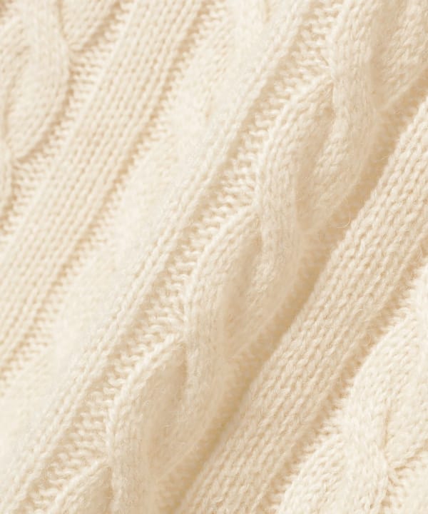 Beams Plus Cable Knit Sweater, Off White