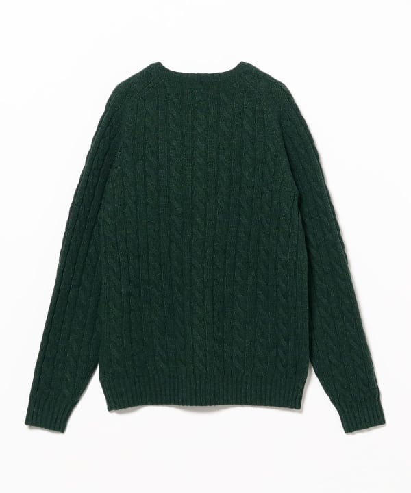 Beams Plus Cable Knit Sweater, Green