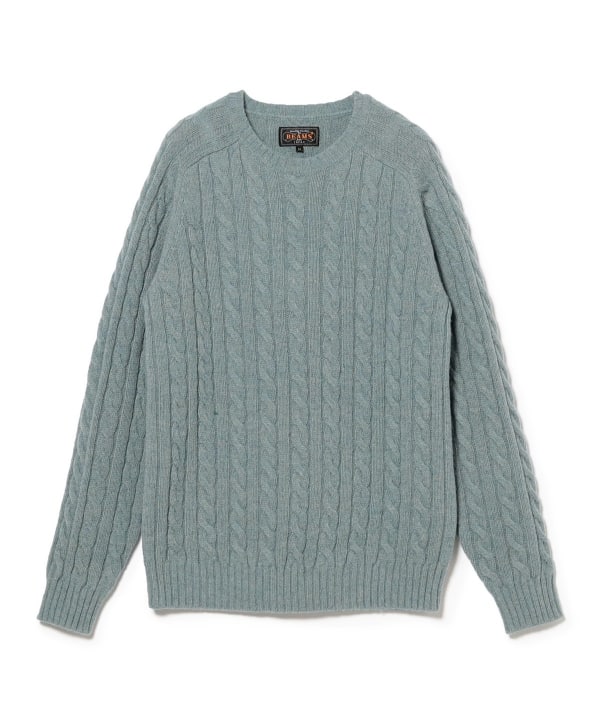 Beams Plus Cable Knit Sweater, Sax