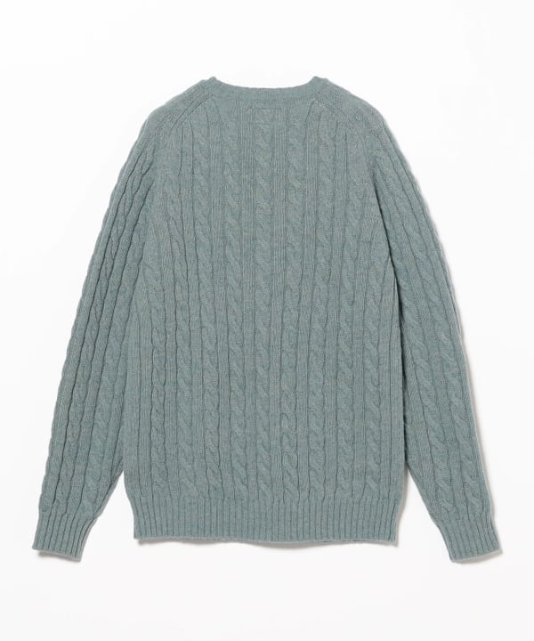 Beams Plus Cable Knit Sweater, Sax