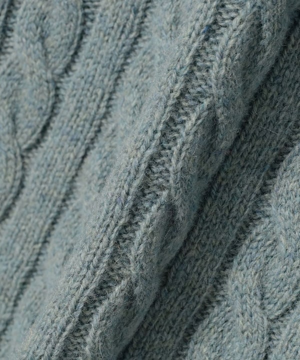 Beams Plus Cable Knit Sweater, Sax