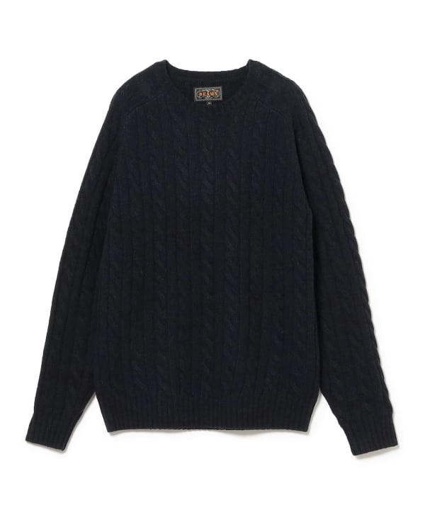 Beams Plus Cable Knit Sweater, Navy
