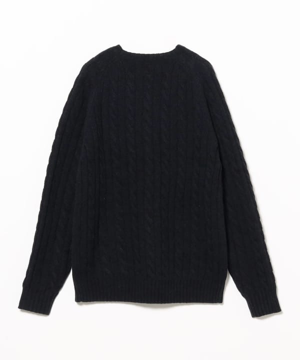 Beams Plus Cable Knit Sweater, Navy