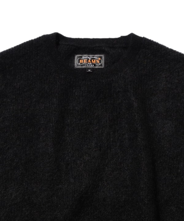 Beams Plus Garter Stitch 7G Sweater, Black