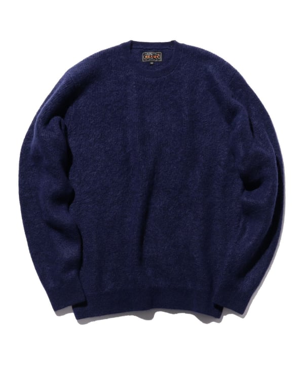 Beams Plus Garter Stitch 7G Sweater, Navy