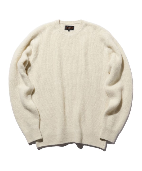 Beams Plus Garter Stitch 7G Sweater, White