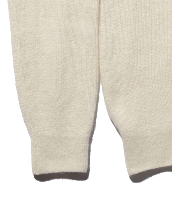 Beams Plus Garter Stitch 7G Sweater, White