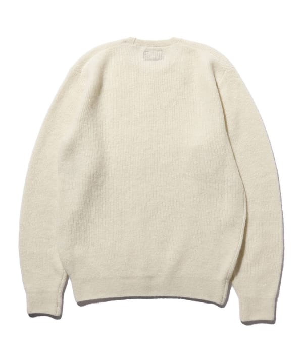 Beams Plus Garter Stitch 7G Sweater, White