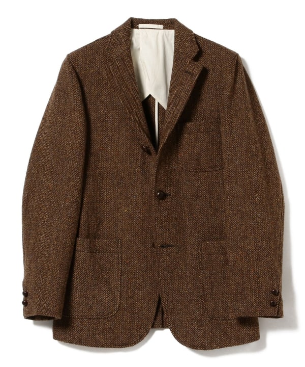 Beams Plus 3B Harris Tweed Jacket, Lt. Brown Herringbone