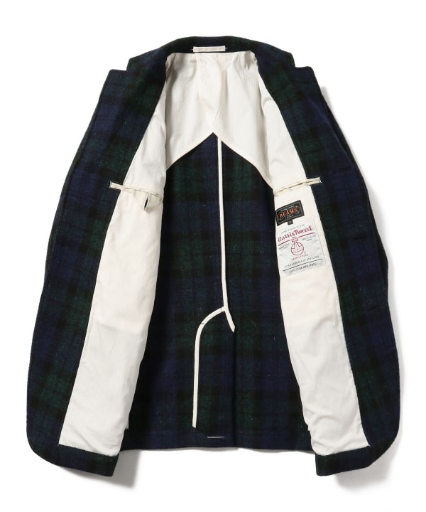 Beams Plus 3B Harris Tweed Jacket, Black Watch