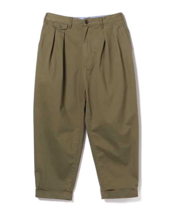 Beams Plus 2-Pleat Tapered Twill Trouser, Olive