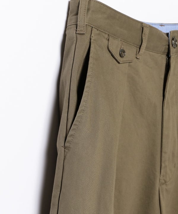 Beams Plus 2-Pleat Tapered Twill Trouser, Olive