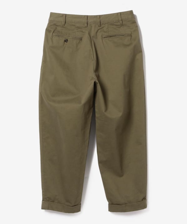 Beams Plus 2-Pleat Tapered Twill Trouser, Olive