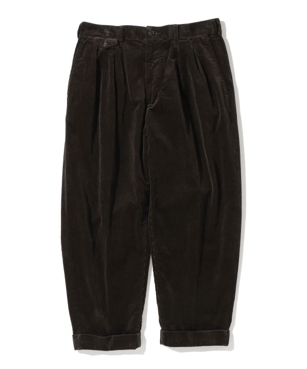Beams Plus 2-Pleat Corduroy Trouser, Dark Brown