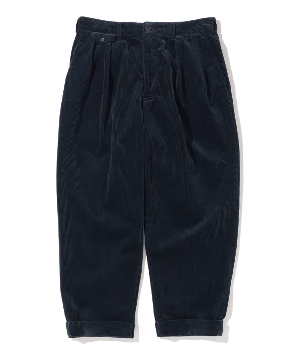 Beams Plus 2-Pleat Corduroy Trouser, Navy