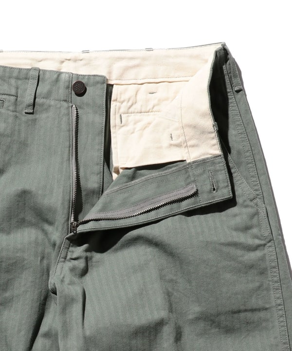 Beams Plus Herringbone Military Trousers, Sage